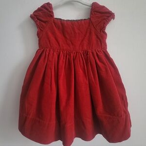 Ralph Lauren corduroy Baby Girl Red Dress Size 9M